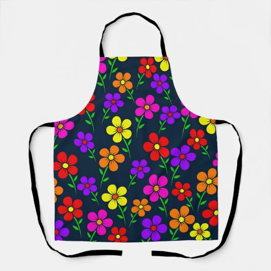 Colorful Floral Pattern エプロン (正面)