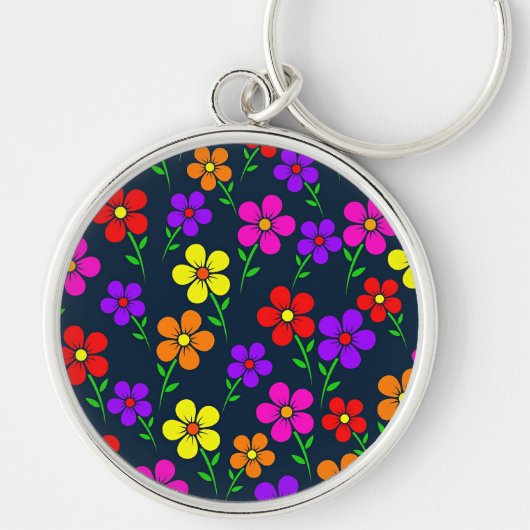 Colorful Floral Pattern キーホルダー (正面)