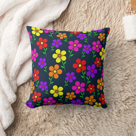 Colorful Floral Pattern クッション (ブランケット)