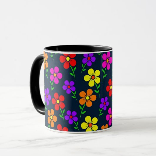 Colorful Floral Pattern マグカップ (正面左)