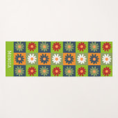 Colorful Floral pattern Custom Name ヨガマット (正面(横))