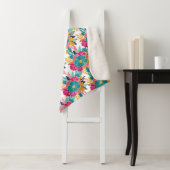 Colorful Floral Pattern Large Cozy Blanket – Brigh シェルパブランケット (インサイチュ)