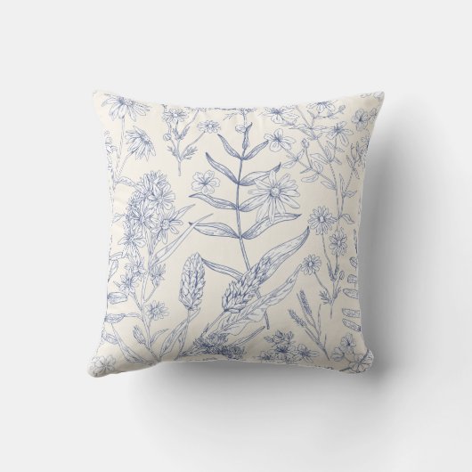 Colorful Floral Pattern Pillow クッション (裏面)