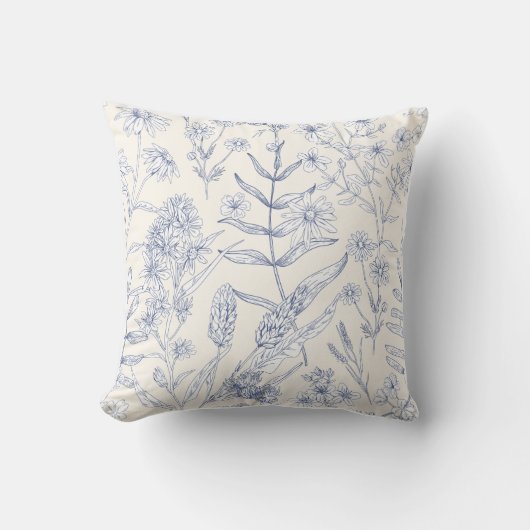Colorful Floral Pattern Pillow クッション (正面)