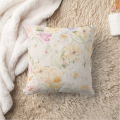 Colorful Floral Pattern Pillow クッション (ブランケット)