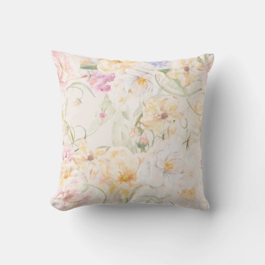 Colorful Floral Pattern Pillow クッション (正面)