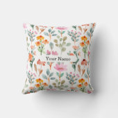 Colorful Floral Pattern Pillow クッション (裏面)