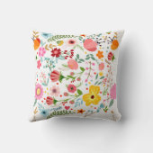 Colorful Floral Pattern Pillow クッション (裏面)
