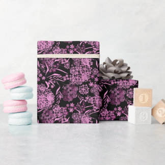 Colorful floral pattern retro rustic throw pillow ラッピングペーパー