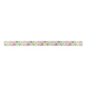 Colorful floral pattern with pink, yellow サテンリボン (正面)