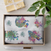 Colorful Floral Peacock Decoupage 薄葉紙 (ギフト)
