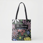 Colorful Floral Personal Quote Teachers Name トートバッグ (正面)