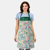 Colorful Floral Personalized  エプロン (着用した状態)