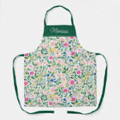 Colorful Floral Personalized  エプロン (正面)