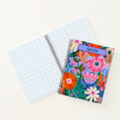 Colorful Floral Personalized Name  ノートブック (内部)