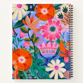 Colorful Floral Personalized Name  ノートブック (裏面)