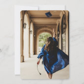 Colorful Floral Photo Graduation Hat Party Invite 招待状 (裏面)