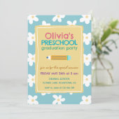 Colorful Floral Photo Preschool Graduation Party 招待状 (スタンド正面)