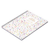 Colorful Floral Pretty Girly Purple Personalized ノートブック (左側)