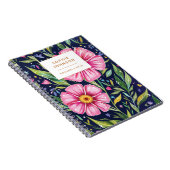 Colorful Floral Pretty Girly Purple Personalized ノートブック (右側)