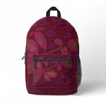 Colorful Floral Print Backpack