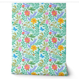 Colorful Floral Retro Cute Funny Pastel Teal Blue 壁紙