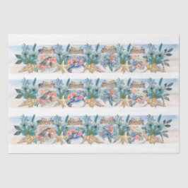 Colorful Floral Sea Turtles in a Jar Decoupage  薄葉紙