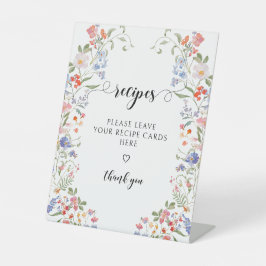 Colorful Floral Share a Recipe Bridal Shower Sign 台座サイン