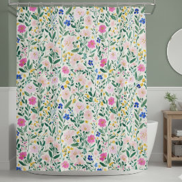 Colorful Floral Shower Curtain シャワーカーテン