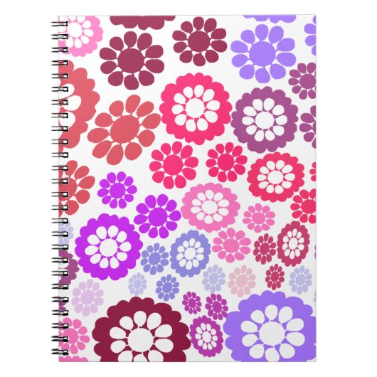 Colorful Floral Spiral Photo Notebook ノートブック (正面)