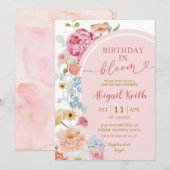 Colorful Floral Spring Baby in Bloom Invitation 招待状 (正面/裏面)
