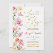 Colorful Floral Spring Love is Magic Invitation 招待状 (正面)