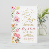 Colorful Floral Spring Love is Magic Invitation 招待状 (スタンド正面)