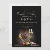 Colorful Floral Stiletto Shoes Brunch and Bubbly 招待状 (正面)