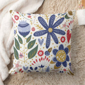 Colorful Floral Throw Pillow – Double-Sided クッション (ブランケット)