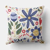 Colorful Floral Throw Pillow – Double-Sided クッション (裏面)