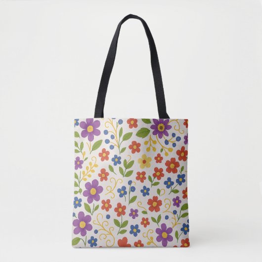 Colorful Floral Tote Bag トートバッグ (正面)