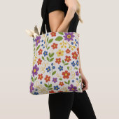 Colorful Floral Tote Bag トートバッグ (クローズアップ)