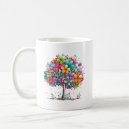Colorful Floral Tree Mug – Vibrant Botanical Art コーヒーマグカップ