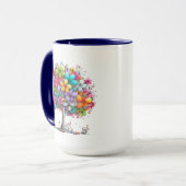 Colorful Floral Tree  – Vibrant Botanical Art マグカップ (正面左)