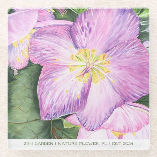 Colorful Floral Vacation Home ガラスコースター (正面)