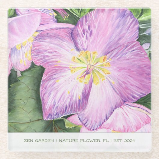 Colorful Floral Vacation Home ガラスコースター (正面)