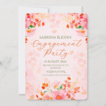 Colorful Floral Watercolor Engagement Party