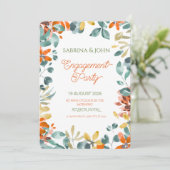 Colorful Floral Watercolor Engagement Party 招待状 (スタンド正面)