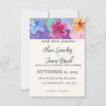 Colorful Floral  wedding invitation 