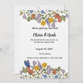 Colorful Floral Wedding Invitation 招待状