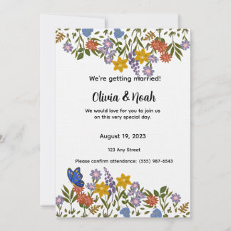 Colorful Floral Wedding Invitation 招待状