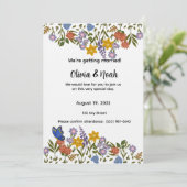 Colorful Floral Wedding Invitation 招待状 (スタンド正面)