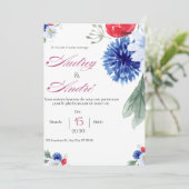 Colorful Floral Wedding Invitation | Elegant Roman 招待状 (スタンド正面)