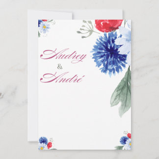 Colorful Floral Wedding Invitation | Elegant Roman 招待状